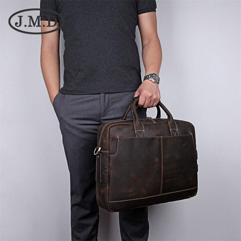J.M.D Men's bag Crazy Horse Leather Handbags Briefcases Large Capacity Laptop Bag Leather Business Casual Shoulder Messenger, Brown
J.M.D Men's bag Crazy Horse Leather Handbags Briefcases Large Capacity Laptop Bag Leather Business Casual Shoulder Messenger, Brown
