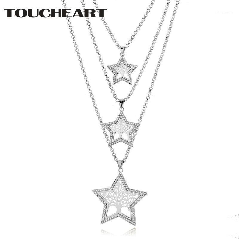 Pendant Necklaces TOUCHEART Tree Of Life Layered Star & Pendants For Women Charm Luxury Jewelry Statement Necklace SNE180033, Silver
Pendant Necklaces TOUCHEART Tree Of Life Layered Star & Pendants For Women Charm Luxury Jewelry Statement Necklace SNE180033, Silver
