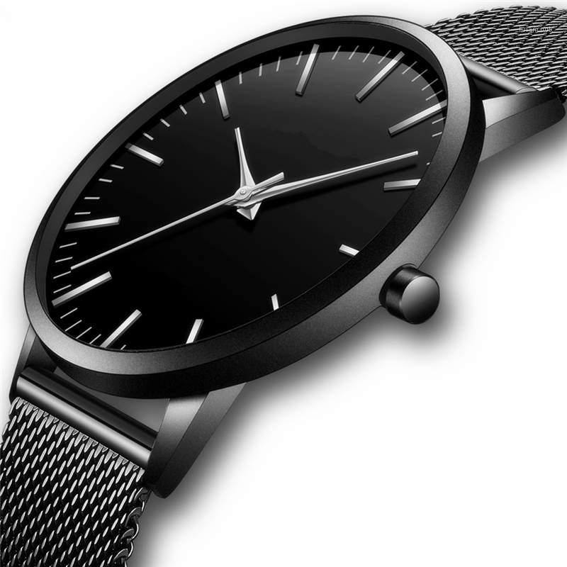 Wristwatches CTPOR Ultra Thin Fashion Man Wristwatch Top Business Watches Waterproof Male Watch Stainless Steel Men Clock1, Gold