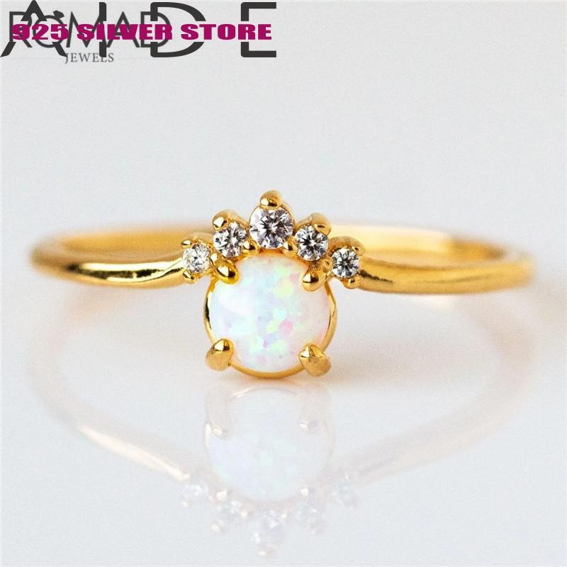 Aide Female Romantic Crown Ring Dainty Round White Fire Opal Rings for Women Fashion Jewelry Rainbow Birthstone Ring Party Gift, Slivery;golden
Aide Female Romantic Crown Ring Dainty Round White Fire Opal Rings for Women Fashion Jewelry Rainbow Birthstone Ring Party Gift, Slivery;golden