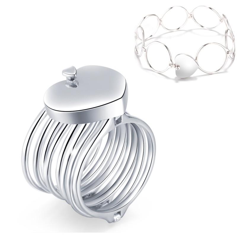 Love Heart Pendant Finger Rings For Women Men Charm Multilayer Circle Connection Ring Silver Color Heart Jewelry Accessories 
Love Heart Pendant Finger Rings For Women Men Charm Multilayer Circle Connection Ring Silver Color Heart Jewelry Accessories