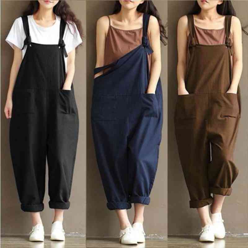 fashion womens casual loose linen cotton jumpsuit dungarees playsuit women trousers ladies overalls plus size, Black;white
fashion womens casual loose linen cotton jumpsuit dungarees playsuit women trousers ladies overalls plus size, Black;white