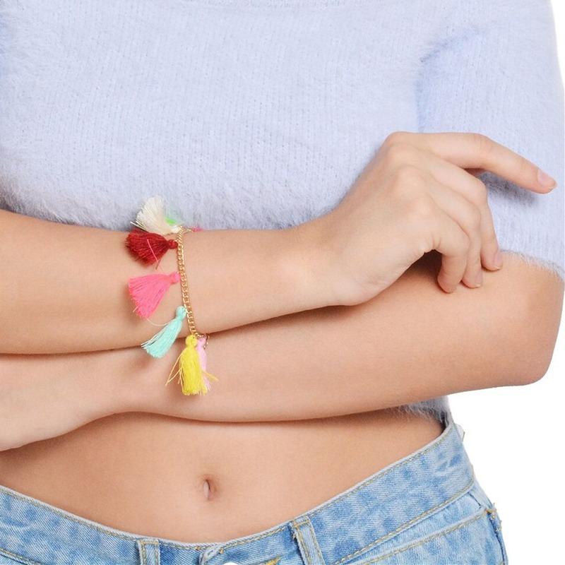Ladies Bracelet Fashion Tassel Pendant Friendship Girl Bracelet Boho Charm Multi-Color Jewelry Everyday Cute
Ladies Bracelet Fashion Tassel Pendant Friendship Girl Bracelet Boho Charm Multi-Color Jewelry Everyday Cute