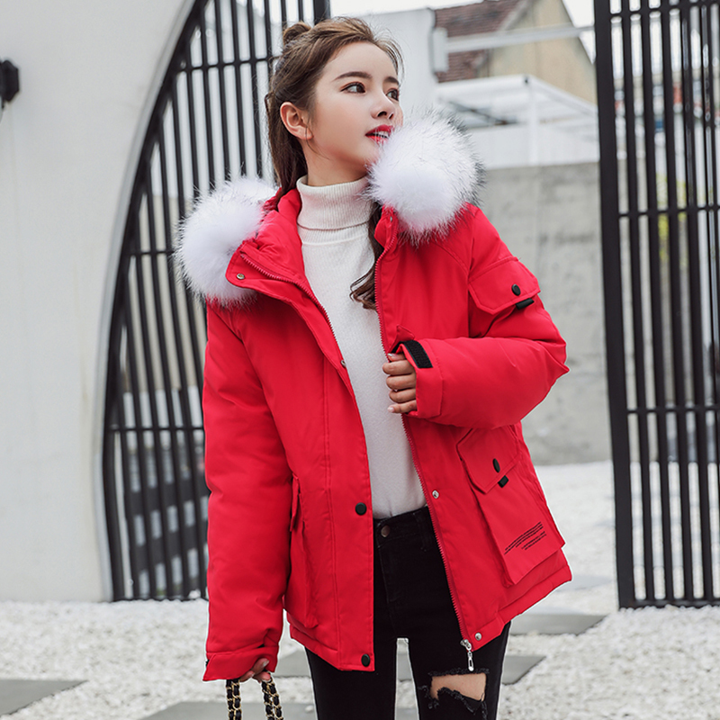 Winter Parkas coats 2019 warm winter Parkas hooded fur collar thick winter women's jacket 25 degree snow coat Jackets female T200116