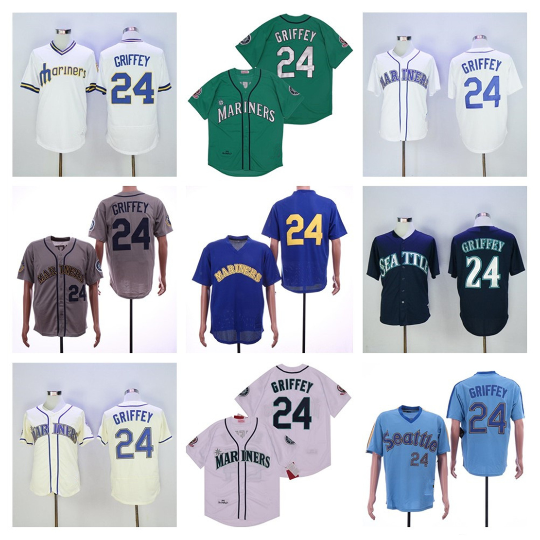 Men Women kids youth Seattle Baseball Jerseys 24 Ken Griffey Jr Vintage Green Navy Blue Blue Beige Grey Stitched Flexbase 2016 Cool Base, Colour 6
Men Women kids youth Seattle Baseball Jerseys 24 Ken Griffey Jr Vintage Green Navy Blue Blue Beige Grey Stitched Flexbase 2016 Cool Base, Colour 6