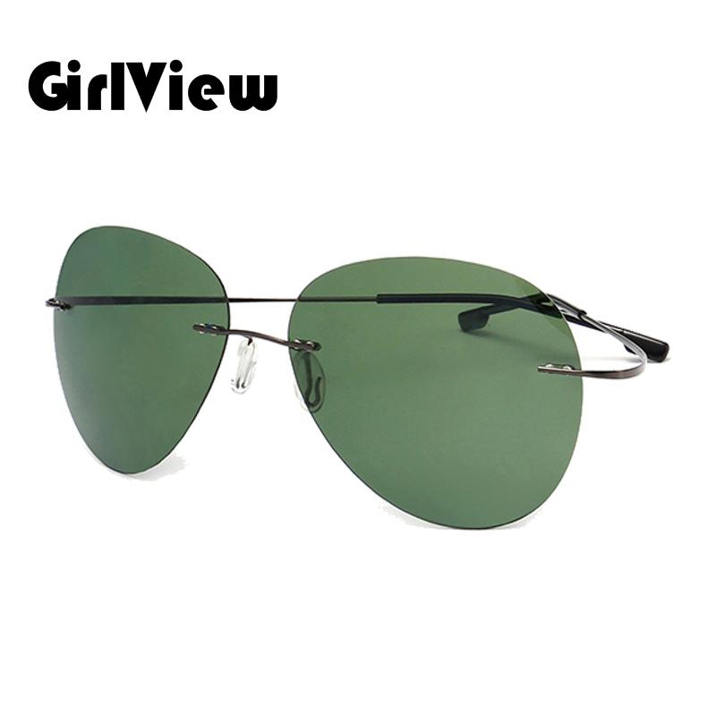 GirlView Oval Shape 100% Pure Titanium Rimless Sunglasses Polarized Ultra-thin Ultra-light Lense Sun Glasses UV400
GirlView Oval Shape 100% Pure Titanium Rimless Sunglasses Polarized Ultra-thin Ultra-light Lense Sun Glasses UV400