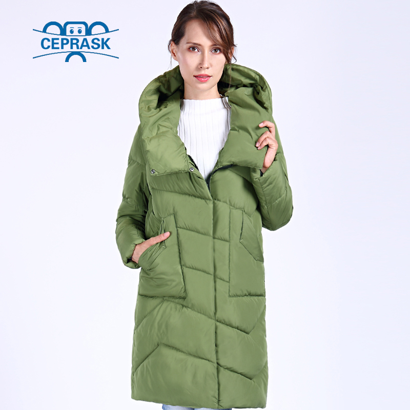CEPRASK New High Quality Winter Jacket Women Plus Size Long Women's Thick Parka Cotton Winter Coat Hooded Warm Down Jac 201217