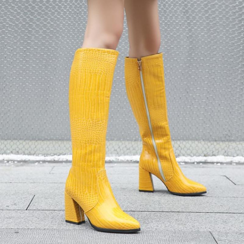 Fanyuan Women Knee High Boots Fashion Zipper Winter Shoes Woman Warm Long Boot Office Stone Patern Footwear Size 32-43, Yellow
Fanyuan Women Knee High Boots Fashion Zipper Winter Shoes Woman Warm Long Boot Office Stone Patern Footwear Size 32-43, Yellow