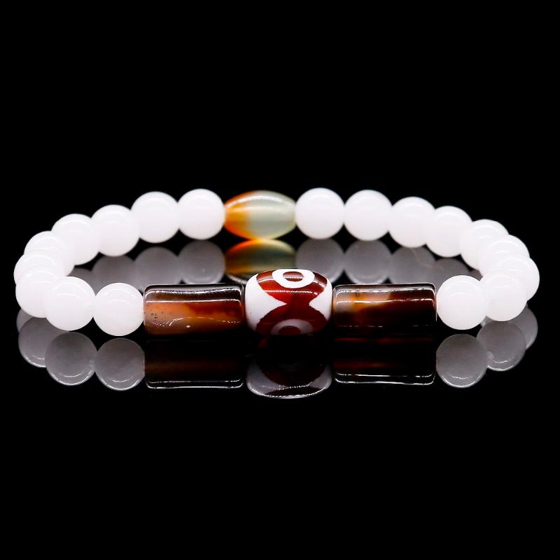 Natural Coffee Onyx Stone With 8mm White Chalcedony Bead Bracelet Men and Women Strand Semi Precious Stone Bracelet Jewelry
Natural Coffee Onyx Stone With 8mm White Chalcedony Bead Bracelet Men and Women Strand Semi Precious Stone Bracelet Jewelry