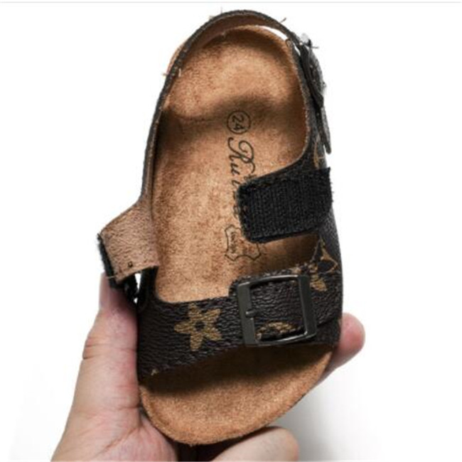 Kids Pu Leather Sandals Children Boys Girls Summer Shoes Flat Sandal Anti SkidOutdoor Running Shoes infant Toddler Slides Slipper