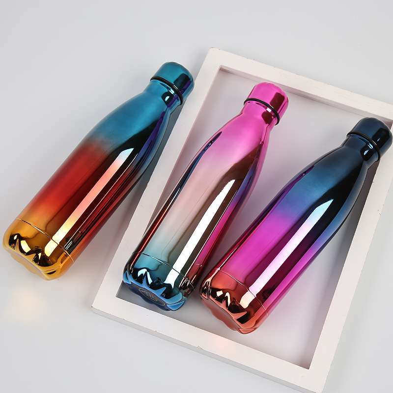 Customize Stainless Steel Water Bottle Rose Gold Thermos Vacuum Flask Insulated Cold Cup Leak-proof Sport Drink Bottle Mug 201109