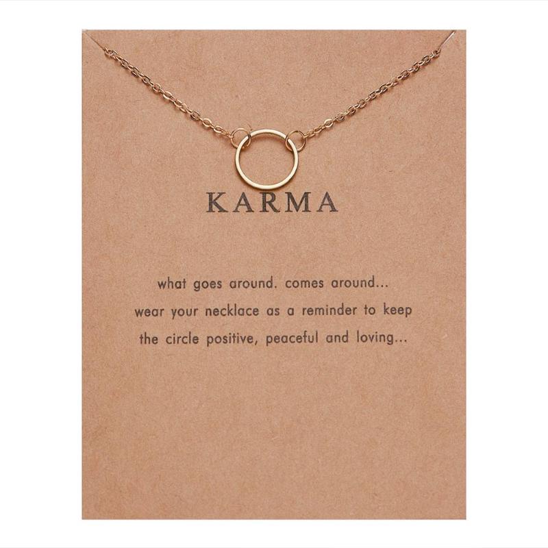 Minimalist Circle Necklace gold silver color Fashion Chain Choker Necklaces KARMA Gift Card Necklace Jewelry For women 2020
Minimalist Circle Necklace gold silver color Fashion Chain Choker Necklaces KARMA Gift Card Necklace Jewelry For women 2020