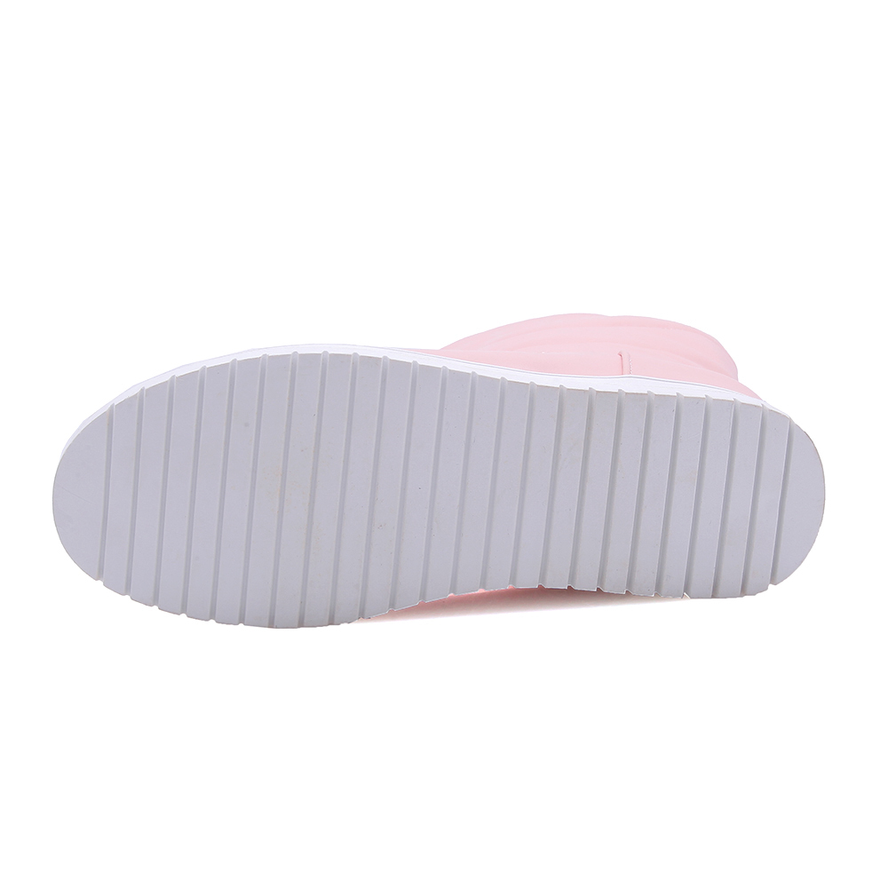 Winter Warm Plush Knee High Boots Women comfy Flat Heel Snow Boots Slip On Platform Woman Long Boots Shoes Black Pink White Y200115