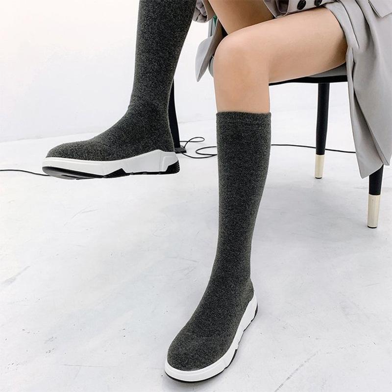 Boots Slip On Female Casual Girl Shoes 2021 Drop Women Sock Knitted Stretch Fabric Ladies Over The Knee Platform, Over the knee black
Boots Slip On Female Casual Girl Shoes 2021 Drop Women Sock Knitted Stretch Fabric Ladies Over The Knee Platform, Over the knee black