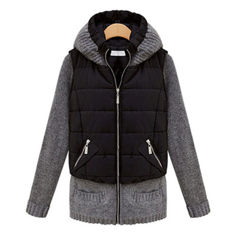 Autumn winter new European and American women Bones Fake sewing of two garments with hood Hot cotton jacket AL08081 XM6E, Black
Autumn winter new European and American women Bones Fake sewing of two garments with hood Hot cotton jacket AL08081 XM6E, Black