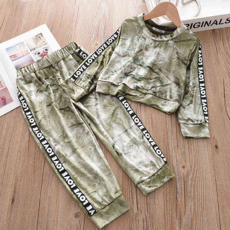 Bear Leader Kids Girls Lovely Clothing Sets Children's Casual Clothes Ice Print T-Shirt And Pants With Bow Cute Outfits Y220310