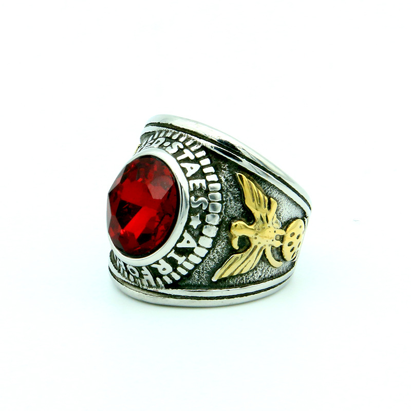 Vintage Black Officers United States US AIR FORCE Ring Stainless Steel Silver Gold Retro Antique Men's American Soldiers Military Eagle rings Ruby Red Stone Jewelry
Vintage Black Officers United States US AIR FORCE Ring Stainless Steel Silver Gold Retro Antique Men's American Soldiers Military Eagle rings Ruby Red Stone Jewelry