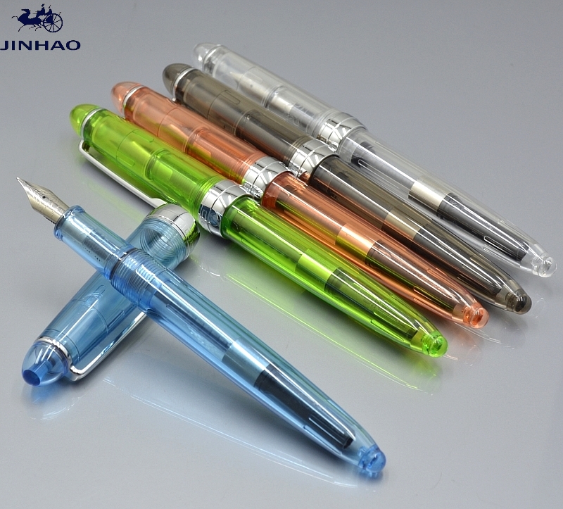 sell well 5 colors JINHAO 992 Transparent Fountain Pen student Office stationery 0.5mm nib calligraphy ink Pens, Please choose
sell well 5 colors JINHAO 992 Transparent Fountain Pen student Office stationery 0.5mm nib calligraphy ink Pens, Please choose