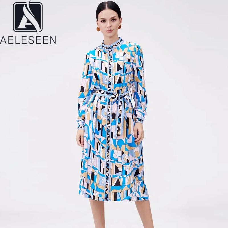 AELESEEN Runway Fashion Shirt Dress Spring Summer Long Sleeve Contrast Color Print Elegant Midi Dresses, As pic
AELESEEN Runway Fashion Shirt Dress Spring Summer Long Sleeve Contrast Color Print Elegant Midi Dresses, As pic