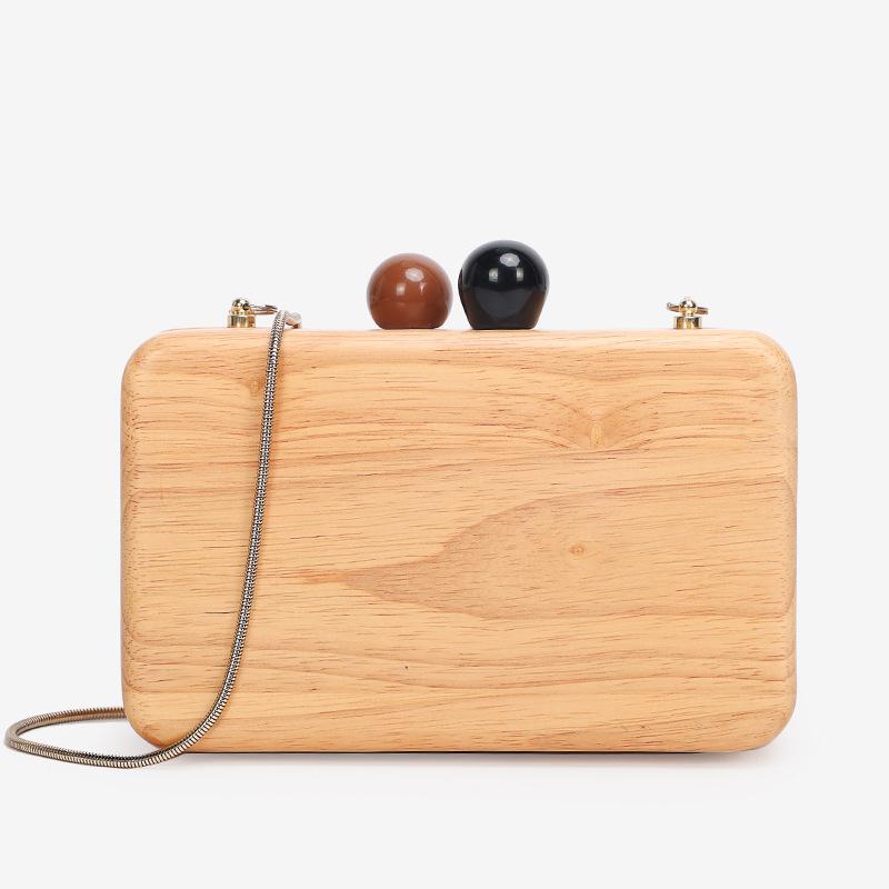 Vintage Dinner Bag For Woman Shoulder Chain Small Square Bag Banquet Clutch Popular Fashion Creativity Handmade Wood All-match, Wood color
Vintage Dinner Bag For Woman Shoulder Chain Small Square Bag Banquet Clutch Popular Fashion Creativity Handmade Wood All-match, Wood color