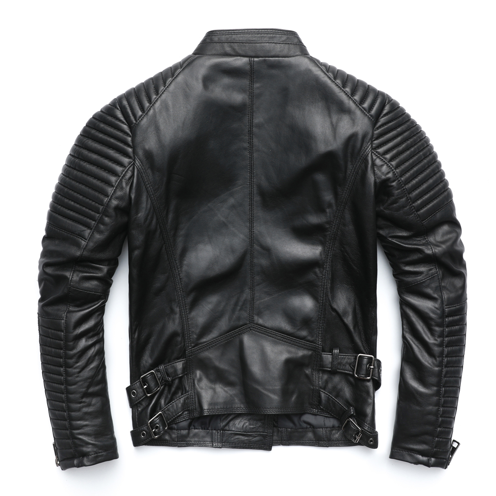 MAPLESTEED Genuine Leather Jacket Women Leather Jacket Sheepskin Black Soft Slim Fit Punk Bomber Female Leather Coat Autumn M049 201226