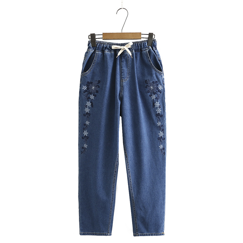 Xl-4xl Plus Size Women's Elastic Waistline Blue Breeches Embroidered Vintage Floral 1r44
Xl-4xl Plus Size Women's Elastic Waistline Blue Breeches Embroidered Vintage Floral 1r44