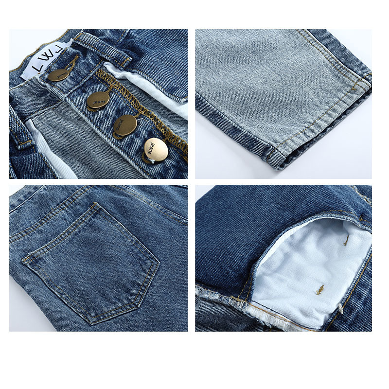Stitching Reverse Pockets High Waist Boyfriend Jeans For Women Buttons fly Jeans Mom Patchwork Loose Straight ankle Denim Jeans 201105