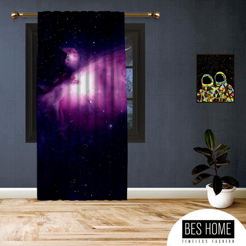 Space-X-X,Window Curtain 1 panel set,Blackout,Room darkering,Custom size, made to order, As pic