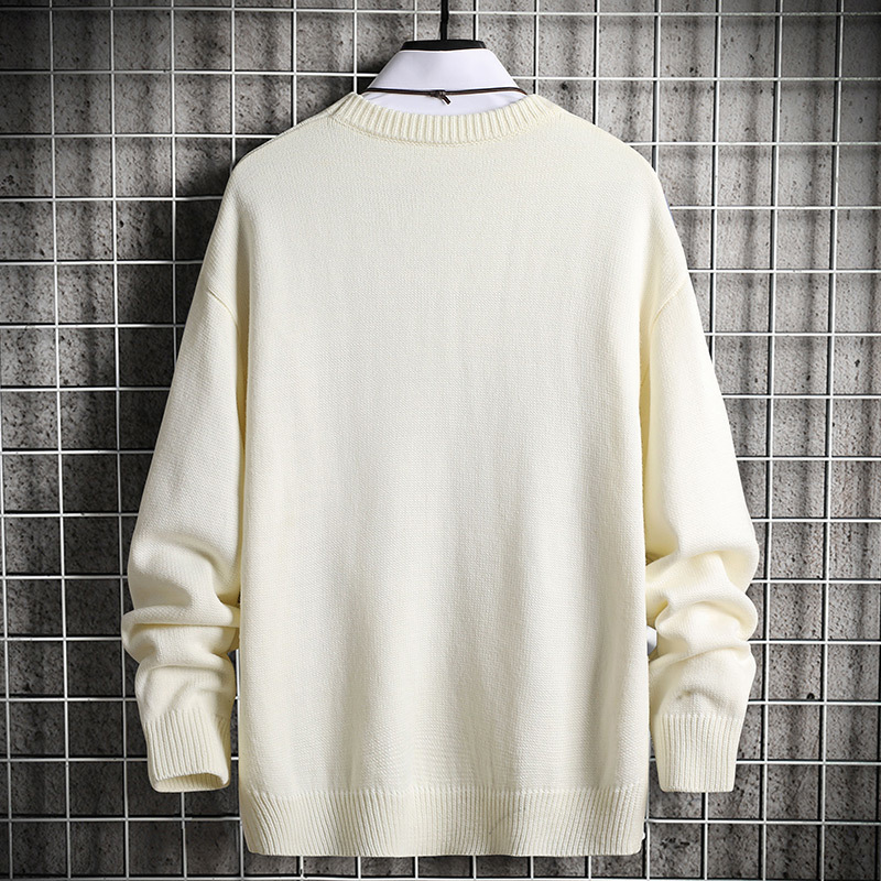 SingleRoad Mens Knitted Sweater Men Winter Anime Printed Harajuku Jumper Oversized Korean Style Pullovers White Sweater Men 201022