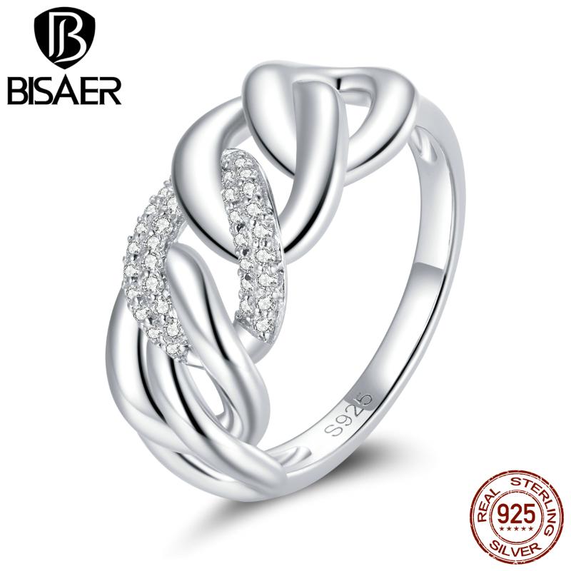 BISAER Real 925 Sterling Silver Chain Ring For Women Engagement Ring Fine Jewelry Anel S925 Gift Bijoux ECR685
BISAER Real 925 Sterling Silver Chain Ring For Women Engagement Ring Fine Jewelry Anel S925 Gift Bijoux ECR685