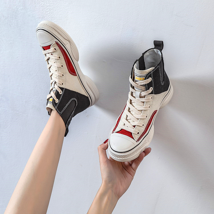 Vero clssico das mulheres vulcanizar casuais brancos moda rendas at sapatos novos meados de-topo, Beige
Vero clssico das mulheres vulcanizar casuais brancos moda rendas at sapatos novos meados de-topo, Beige
