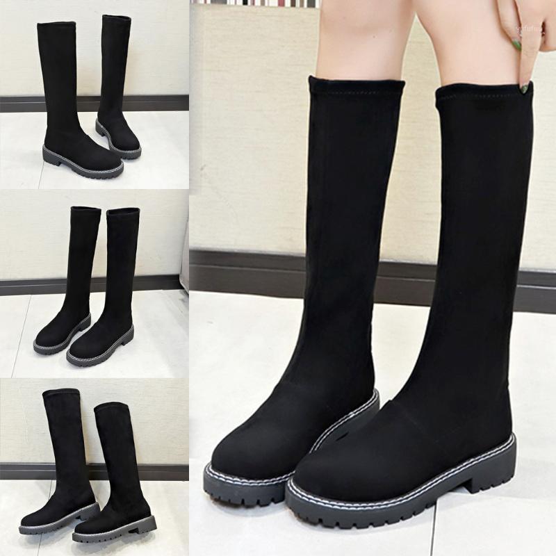 Women Over The Knee Boots Flock Cloth Platform Casual High Boots Female Round Toe Shoes Ladies Elastic Thick-soled Flat1, Black
Women Over The Knee Boots Flock Cloth Platform Casual High Boots Female Round Toe Shoes Ladies Elastic Thick-soled Flat1, Black