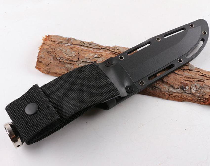 High Quality 9LSFD Fixed Blades Survival Straight Knife D2 Satin/Black Blade Glass Fiber Handle Hunting Knives With Kydex