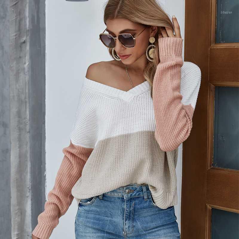 Striped Pullover Sweater Women Sexy V-neck Patchwork Contrast Color Knitted Jumper Top Long Sleeve Loose Causal Sweater Outwear1, As picture
Striped Pullover Sweater Women Sexy V-neck Patchwork Contrast Color Knitted Jumper Top Long Sleeve Loose Causal Sweater Outwear1, As picture