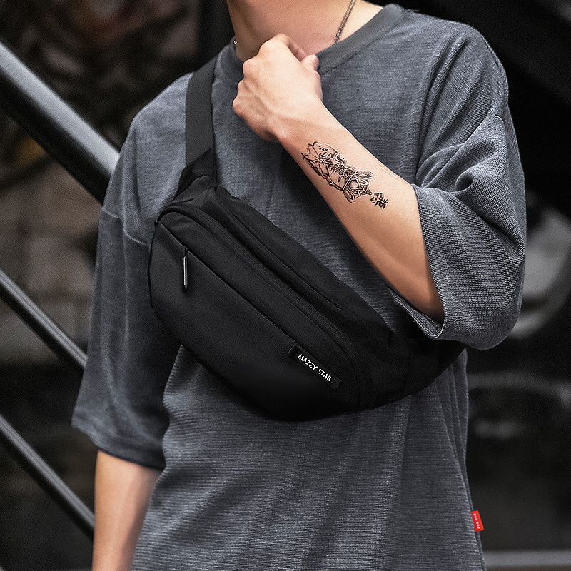 Waist Bag Men Fanny Pack Black Waterproof Chest Handbag Money Belt Bag Men Teenagers Travel Wallet Belt Male Chest Phone Pouch 201118