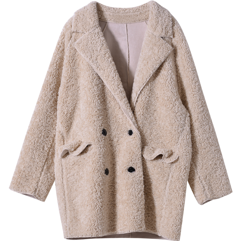 Mishow Lamb Wool Coat Female Winter Korean Loose Sheep Hair Velvet Fur Coat Jacket High Quality Streetwear Women Coat MX18D6508 201217