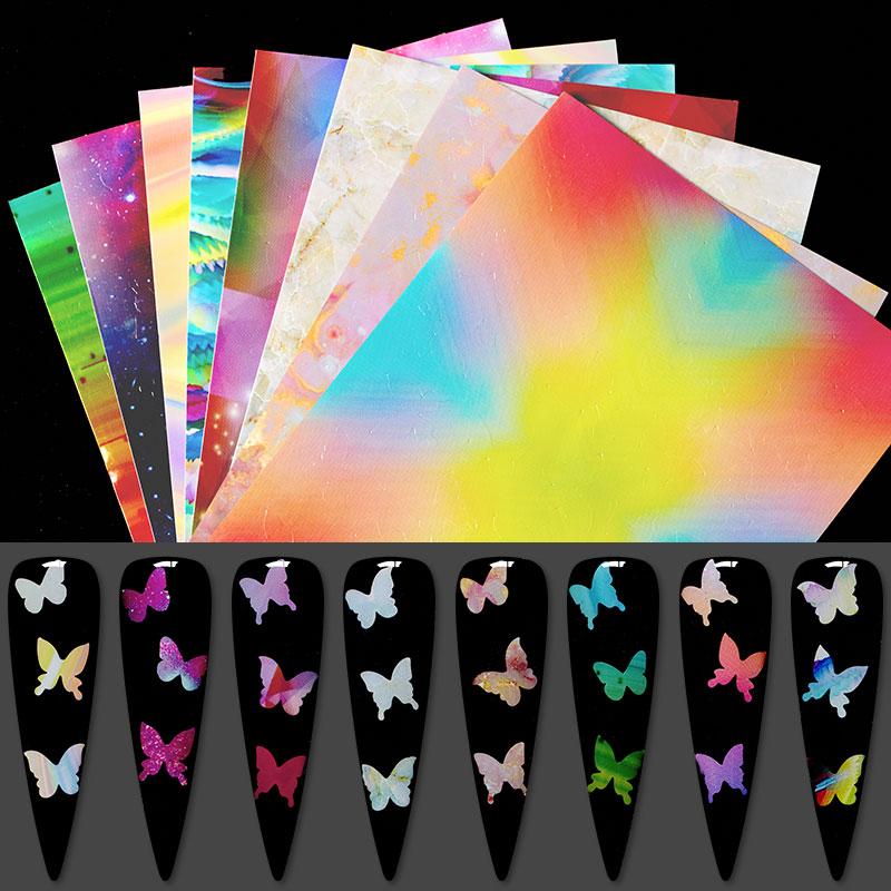 3D Holographic Butterfly Fire Flame Nail Vinyls Stickers Glitter Laser Flames Nail Art Foil Transfer Sticker Decal Decoration, Black
3D Holographic Butterfly Fire Flame Nail Vinyls Stickers Glitter Laser Flames Nail Art Foil Transfer Sticker Decal Decoration, Black