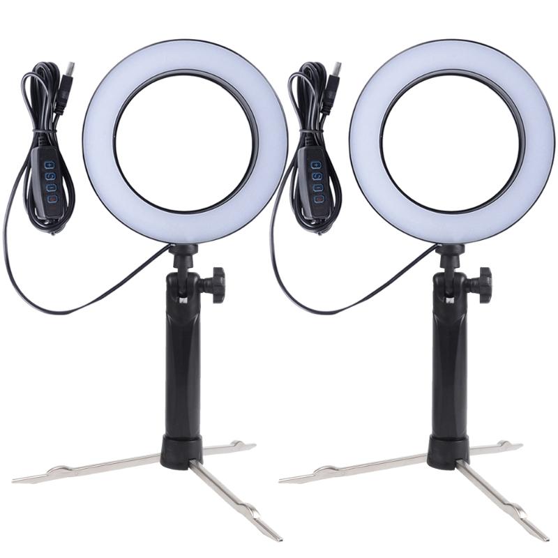 2 PCS 6" Inches LED Video Light 3200-5500K Dimmable LED Ring Light Desktop Photography Portable Ring Lamp With Stand
2 PCS 6" Inches LED Video Light 3200-5500K Dimmable LED Ring Light Desktop Photography Portable Ring Lamp With Stand
