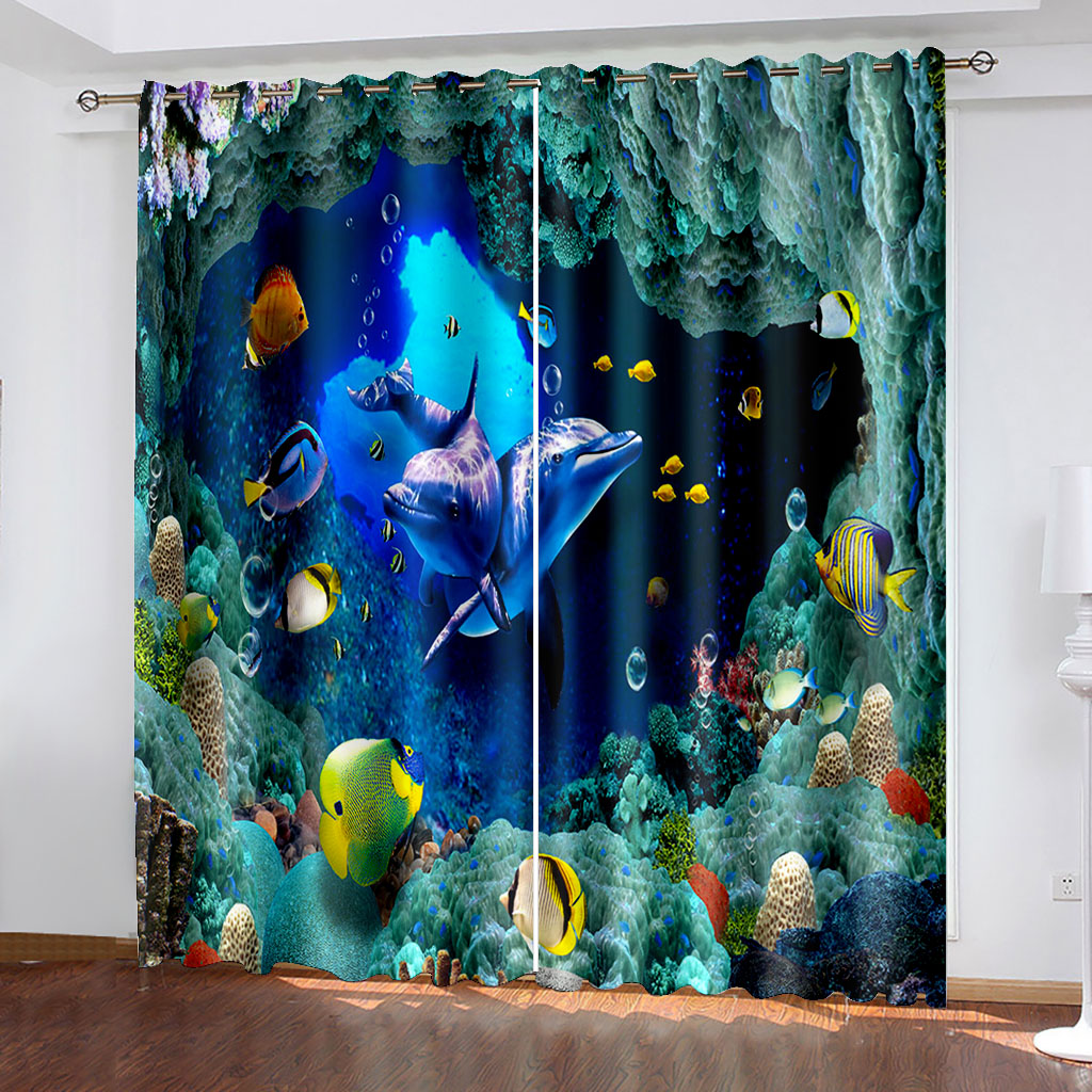 3D Window Curtain Underwater world dolphin fish coral print Luxury Blackout For Living Room, Grey
3D Window Curtain Underwater world dolphin fish coral print Luxury Blackout For Living Room, Grey