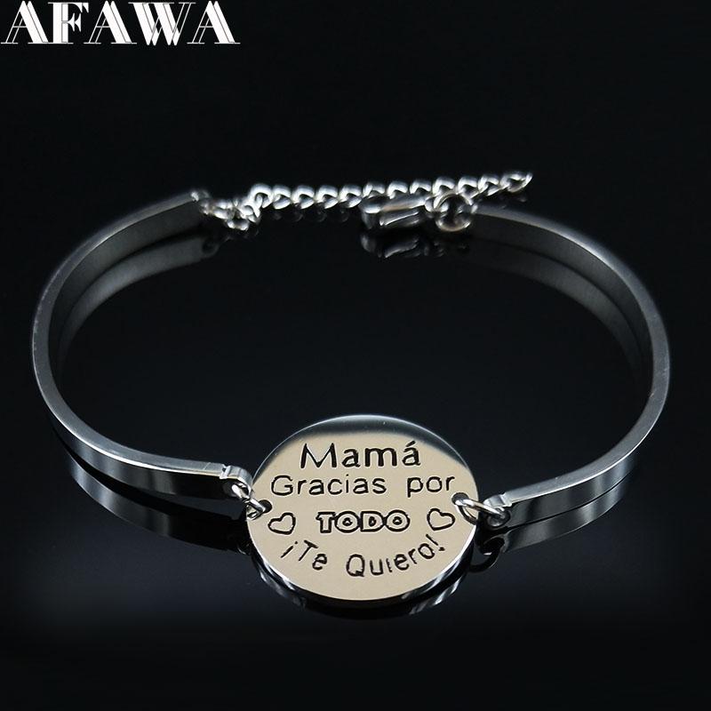 2020 Fashion Family MAMA Stainless Steel Bracelete Women Silver Color Bracelets Jewelry acero inoxidable joyeria mujer B1831S01
2020 Fashion Family MAMA Stainless Steel Bracelete Women Silver Color Bracelets Jewelry acero inoxidable joyeria mujer B1831S01