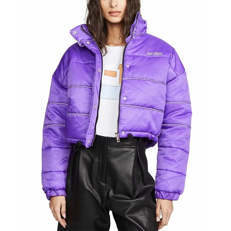 Winter Jacket Women Coat Parka Reflective Cotton Padded Warm Streetwear Women Winter Coat 201217