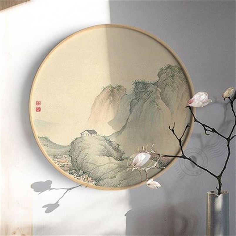 2026 40X40cm Round Wooden Picture Frames DIY Hanging Photo Mounted Poster Frame Framed Wall Art Home Decoration Gifts 201211 H260306