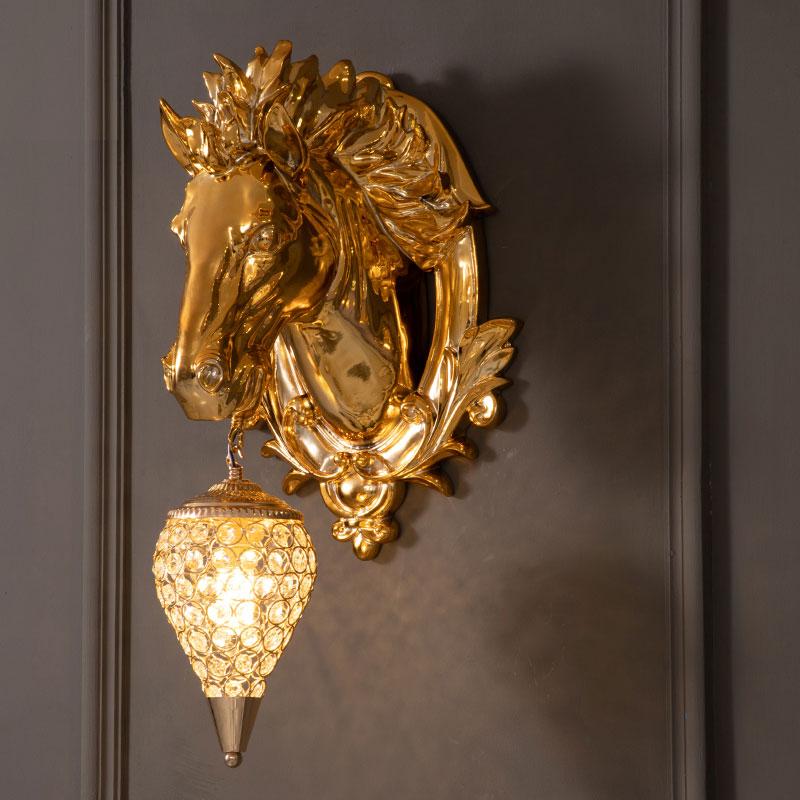 Gold Horse Wall Lamp Modern Luxury Crystal Sconce Wall Lights Led Mirror Light Fixtures Bathroom Bedside Lighting Home Art Decor
Gold Horse Wall Lamp Modern Luxury Crystal Sconce Wall Lights Led Mirror Light Fixtures Bathroom Bedside Lighting Home Art Decor