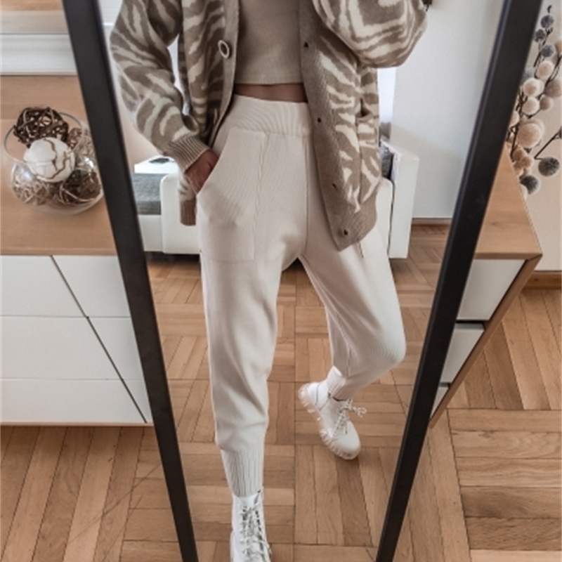 Autumn Winter Women Pants Sweat Pants Casual Warm Soft Streetwear Harem Pants 201113