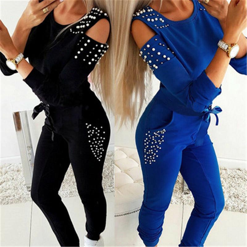 Ladies Beaded Strapless 2Pcs Sets Fashion Trend Long Sleeve Rond Neck Sweatshirt Pants Suits Designer Female Autumn Casual Loose Tracksuits, Black
Ladies Beaded Strapless 2Pcs Sets Fashion Trend Long Sleeve Rond Neck Sweatshirt Pants Suits Designer Female Autumn Casual Loose Tracksuits, Black