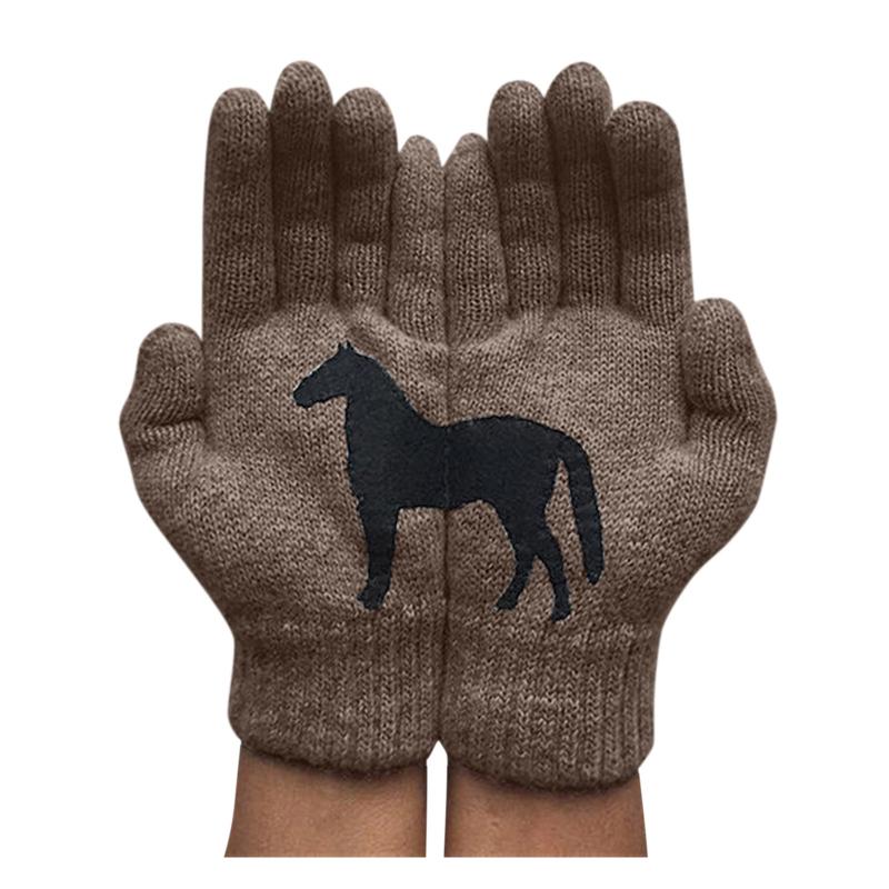 Winter Warm Cold Cashmere Gloves Thick Cartoon Horse Print Wool Knitted Full Finger Comfortable Men And Women Gloves
Winter Warm Cold Cashmere Gloves Thick Cartoon Horse Print Wool Knitted Full Finger Comfortable Men And Women Gloves