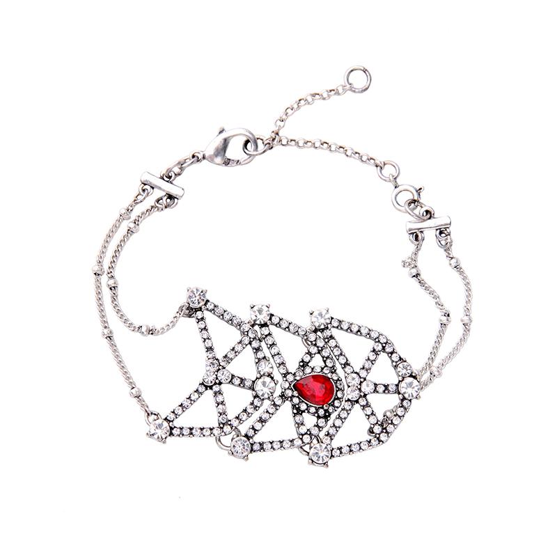 Antique Silver Color Chain & Link Bracelet Red Waterdrop Hollowed Out Crystal Charm Bridal Bracelet Female
Antique Silver Color Chain & Link Bracelet Red Waterdrop Hollowed Out Crystal Charm Bridal Bracelet Female