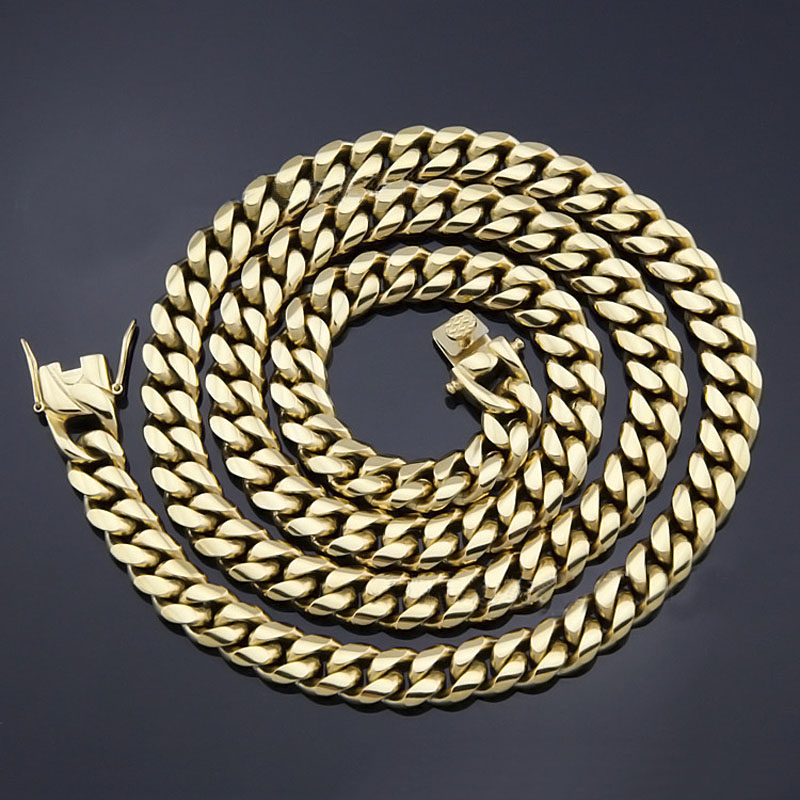 316L Stainless Steel Men Women Cuban Link Chain Necklace Bracelet High Polished Curb Chains Jewelry Double Safety Clasps 14mm 8.5inch-30inch, Gold
316L Stainless Steel Men Women Cuban Link Chain Necklace Bracelet High Polished Curb Chains Jewelry Double Safety Clasps 14mm 8.5inch-30inch, Gold