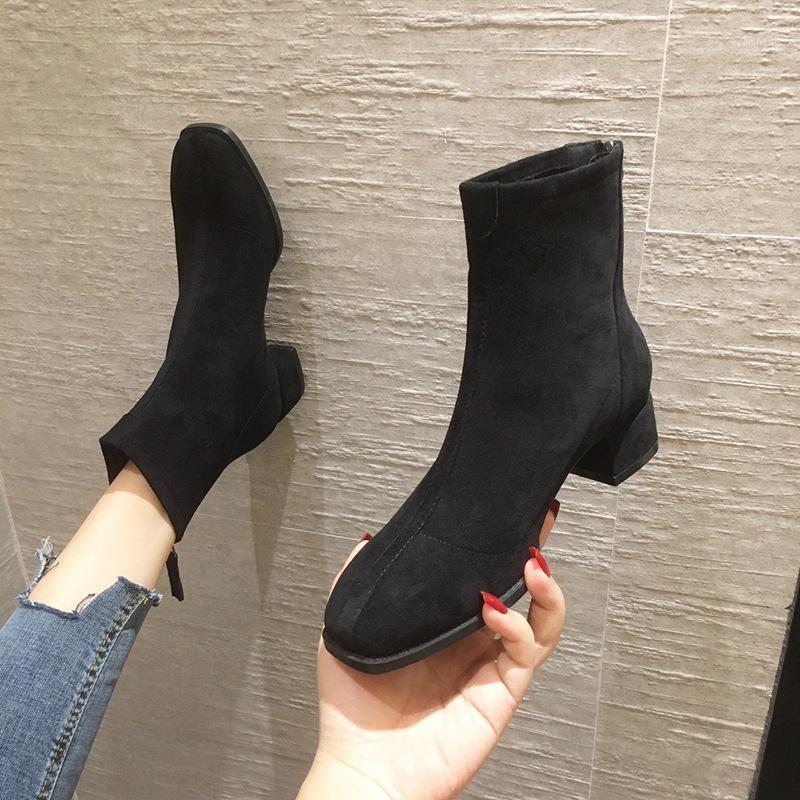 Thick-heeled short boots women's winter 2021 new wild thin boots mid-heeled single female high-heeled1, Black pu
Thick-heeled short boots women's winter 2021 new wild thin boots mid-heeled single female high-heeled1, Black pu