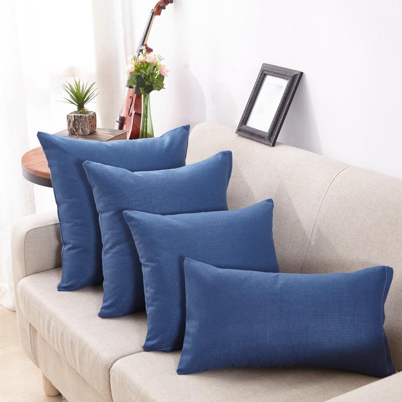 

Solid Sofa waist Cushion Cover Cotton Linen Pillow 40x40/45x45/50x50/55x55/cm Cheap Home Decorative Throw Pillowcase kussenhoes1
